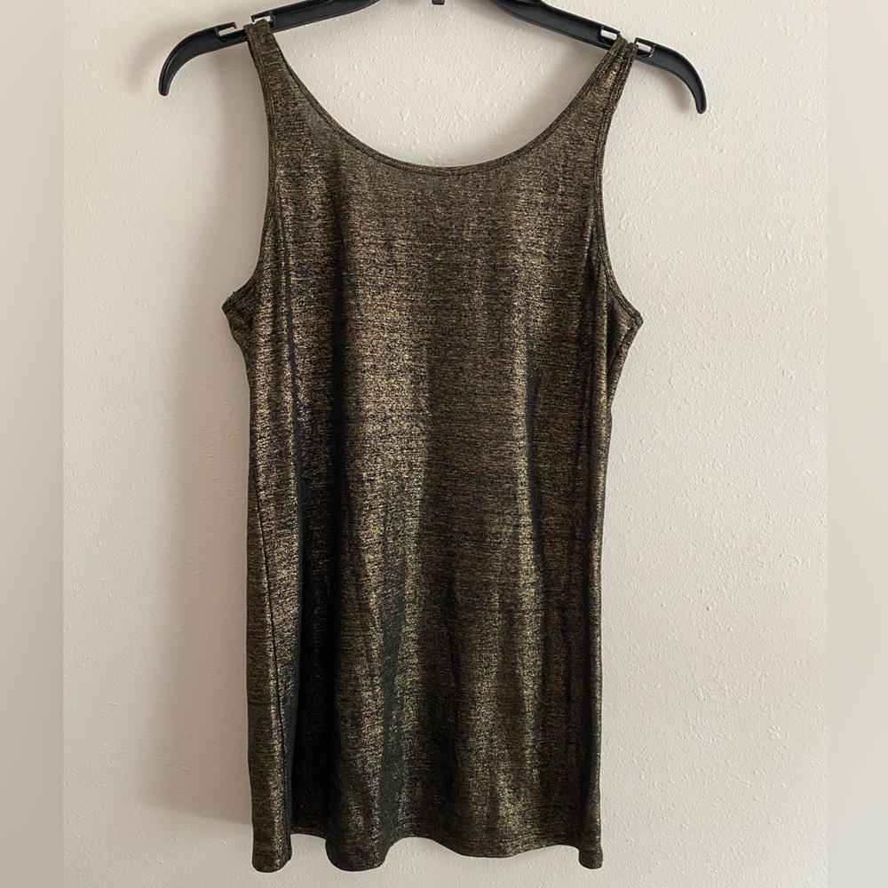 Eileen Fisher Metallic Gold Tank Top - Picture 2 of 8